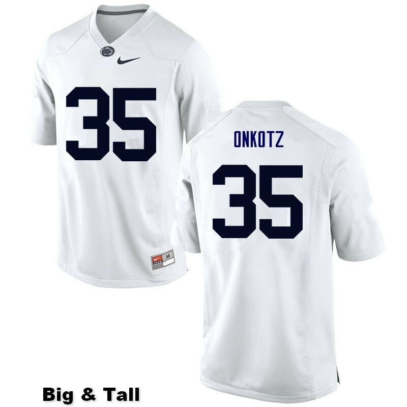 NCAA Nike Men's Penn State Nittany Lions Dennis Onkotz #35 College Football Authentic Big & Tall White Stitched Jersey HKU3698TZ